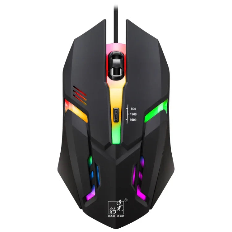 Chasing Leopard K2 USB LED 背光 1600DPI 三速可調有線光學遊戲滑鼠，長度：1.3m，K2