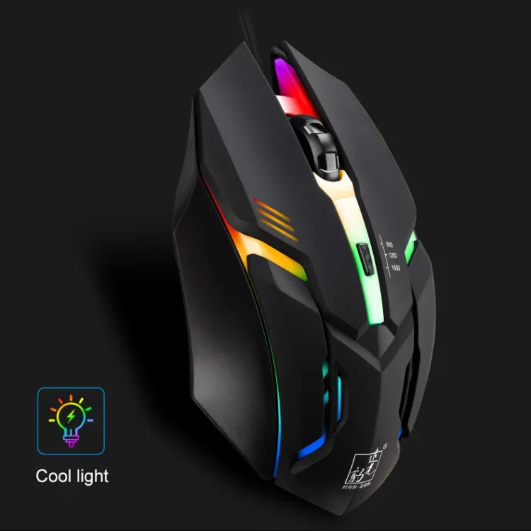 Chasing Leopard K2 USB LED 背光 1600DPI 三速可調有線光學遊戲滑鼠，長度：1.3m，K2