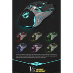 iMICE V5 USB 7鍵 4000 DPI 有線光學彩色背光遊戲滑鼠，適用電腦筆電，V5（白色）