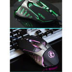 iMICE V5 USB 7鍵 4000 DPI 有線光學彩色背光遊戲滑鼠，適用電腦筆電，V5（白色）