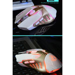 iMICE V5 USB 7鍵 4000 DPI 有線光學彩色背光遊戲滑鼠，適用電腦筆電，V5（白色）