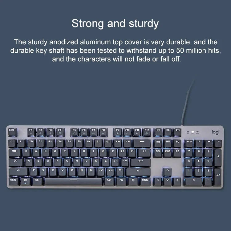 羅技 K845 CHERRY 青軸背光機械有線鍵盤，線長：1.8米，CHERRY 青軸