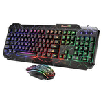 SHIPADOO D620 104鍵有線 RGB 彩色裂紋背光遊戲鍵盤滑鼠套裝，適用筆電、PC