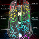 SHIPADOO D620 104鍵有線 RGB 彩色裂紋背光遊戲鍵盤滑鼠套裝，適用筆電、PC