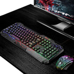 SHIPADOO D620 104鍵有線 RGB 彩色裂紋背光遊戲鍵盤滑鼠套裝，適用筆電、PC