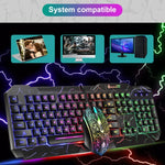 SHIPADOO D620 104鍵有線 RGB 彩色裂紋背光遊戲鍵盤滑鼠套裝，適用筆電、PC