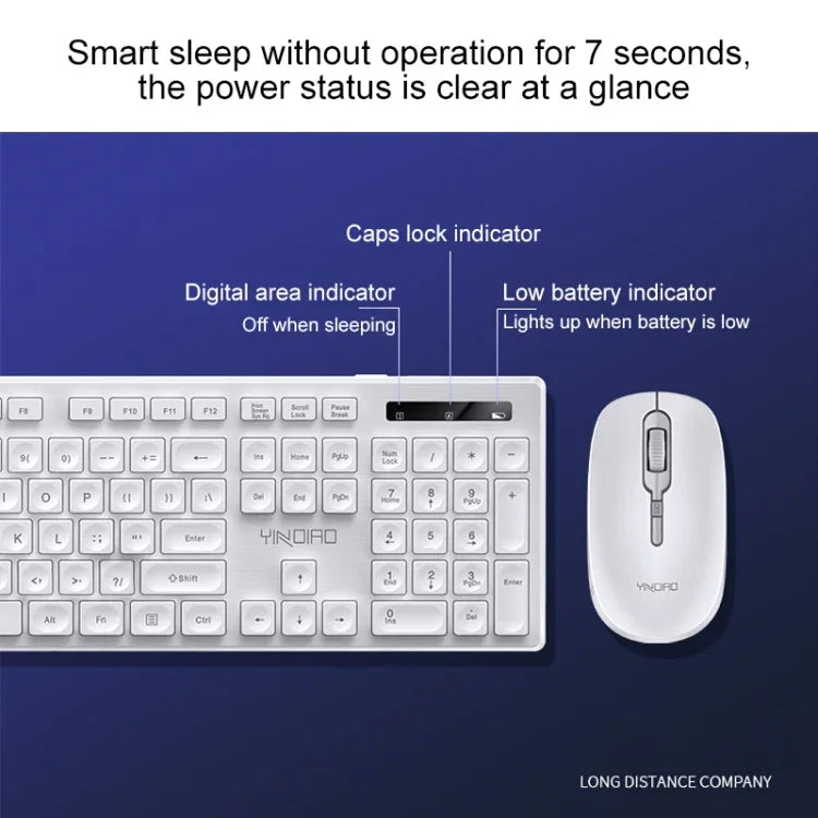 YINDIAO V3 Max 商務辦公靜音無線鍵盤滑鼠組