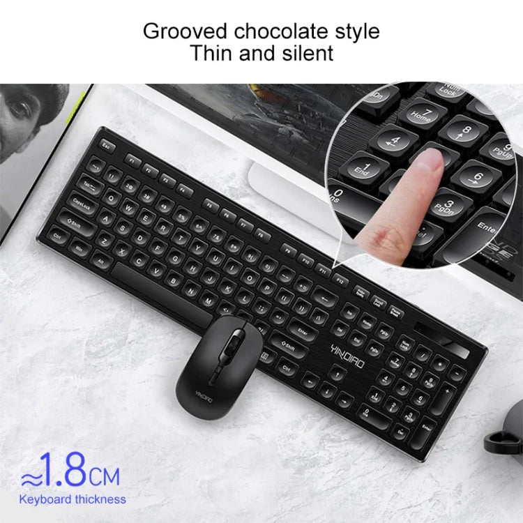 YINDIAO V3 Max 商務辦公靜音無線鍵盤滑鼠組