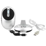 MZ-012 2.4G 1200 DPI 無線可充電光學滑鼠，帶 3 埠 USB 集線器 / 充電座