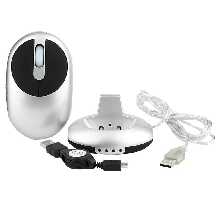 MZ-012 2.4G 1200 DPI 無線可充電光學滑鼠，帶 3 埠 USB 集線器 / 充電座