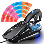 YINDIAO G10 7200DPI 7模式可調 7鍵 RGB 燈光有線金屬機械硬核巨集滑鼠，款式：音頻版