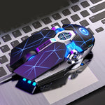 YINDIAO 3200DPI 4模式可調 7鍵 RGB 燈光有線遊戲機械滑鼠，款式：靜音版