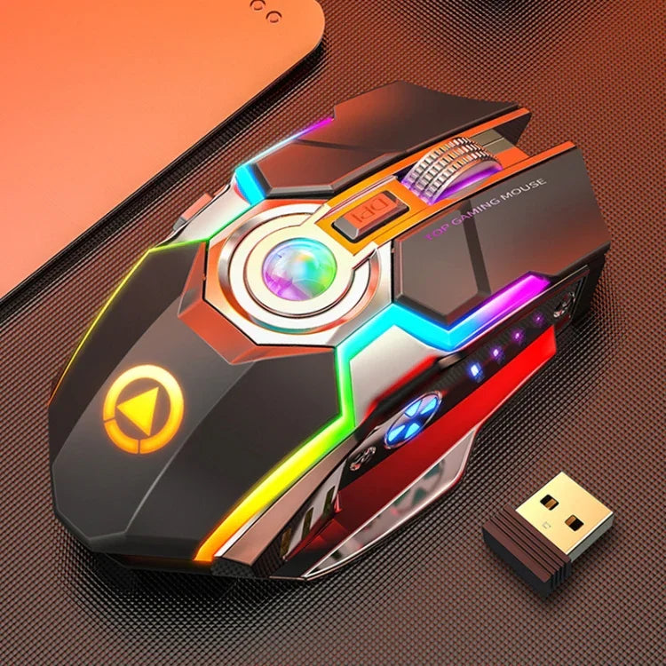 YINDIAO A5 2.4GHz 1600DPI 3模式可調可充電 RGB 燈光無線靜音遊戲滑鼠