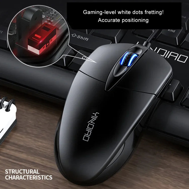 YINDIAO G2 1000DPI 3鍵 RGB 燈光有線商務滑鼠