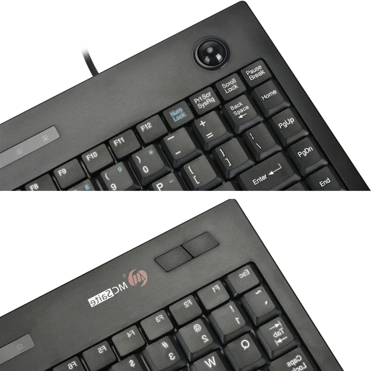 MC Saite MC-9712 有線 88鍵多媒體電腦鍵盤帶軌跡球，適用於 Windows，MC-9712