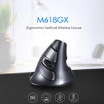 DELUX M618GX 無線人體工學垂直滑鼠 1600DPI 光學滑鼠，M618GX