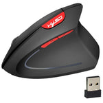 HXSJ T24 6鍵 2400 DPI 2.4G 無線垂直人體工學滑鼠帶 USB 接收器，6鍵 T24 黑色，6鍵 T24 灰色