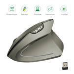 HXSJ T24 6鍵 2400 DPI 2.4G 無線垂直人體工學滑鼠帶 USB 接收器，6鍵 T24 黑色，6鍵 T24 灰色