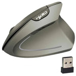 HXSJ T24 6鍵 2400 DPI 2.4G 無線垂直人體工學滑鼠帶 USB 接收器，6鍵 T24 黑色，6鍵 T24 灰色