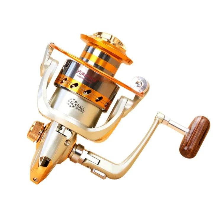 YUMOSHI 滾珠軸承搖臂手柄輪座釣魚旋轉捲線器，EF1000、EF2000、EF3000、EF4000、EF5000、EF6000、EF7000、EF8000