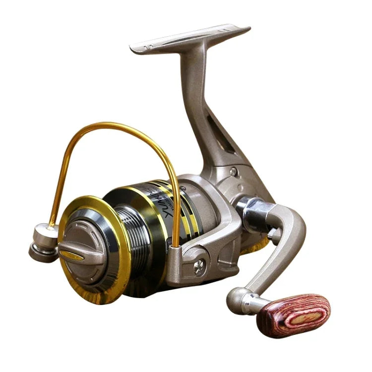 YUMOSHI 全金屬滾珠軸承搖桿手柄輪座釣魚旋轉捲線器，GS1000、GS2000、GS3000、GS4000、GS5000、GS6000、GS7000