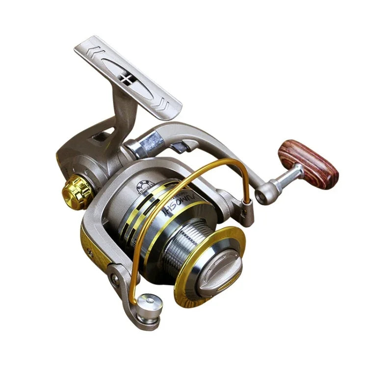 YUMOSHI 全金屬滾珠軸承搖桿手柄輪座釣魚旋轉捲線器，GS1000、GS2000、GS3000、GS4000、GS5000、GS6000、GS7000