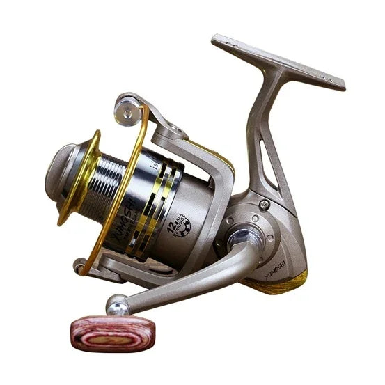 YUMOSHI 全金屬滾珠軸承搖桿手柄輪座釣魚旋轉捲線器，GS1000、GS2000、GS3000、GS4000、GS5000、GS6000、GS7000