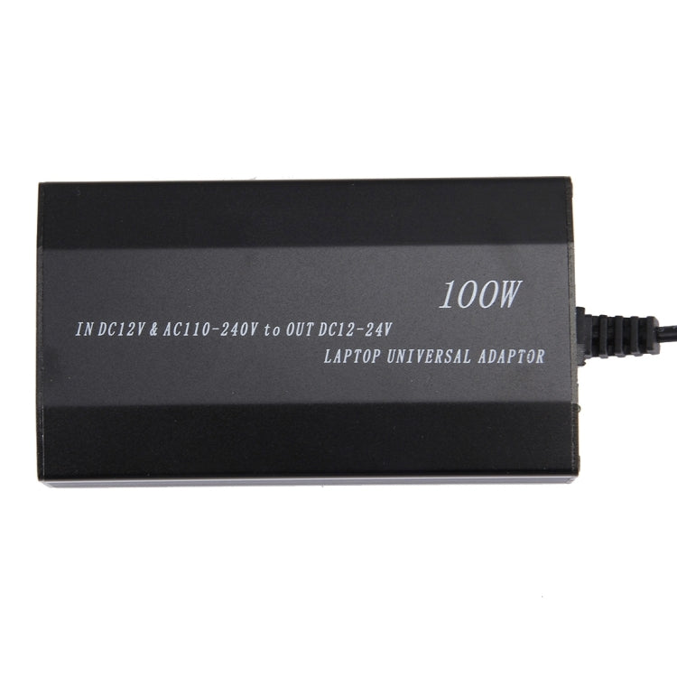 筆記型電腦 100W 通用充電器，附車用充電器、交流電源適配器、8款電源轉接頭及1個 USB 埠，適用 Samsung、Sony、Asus、Acer、IBM、HP、DELL，美規插頭
