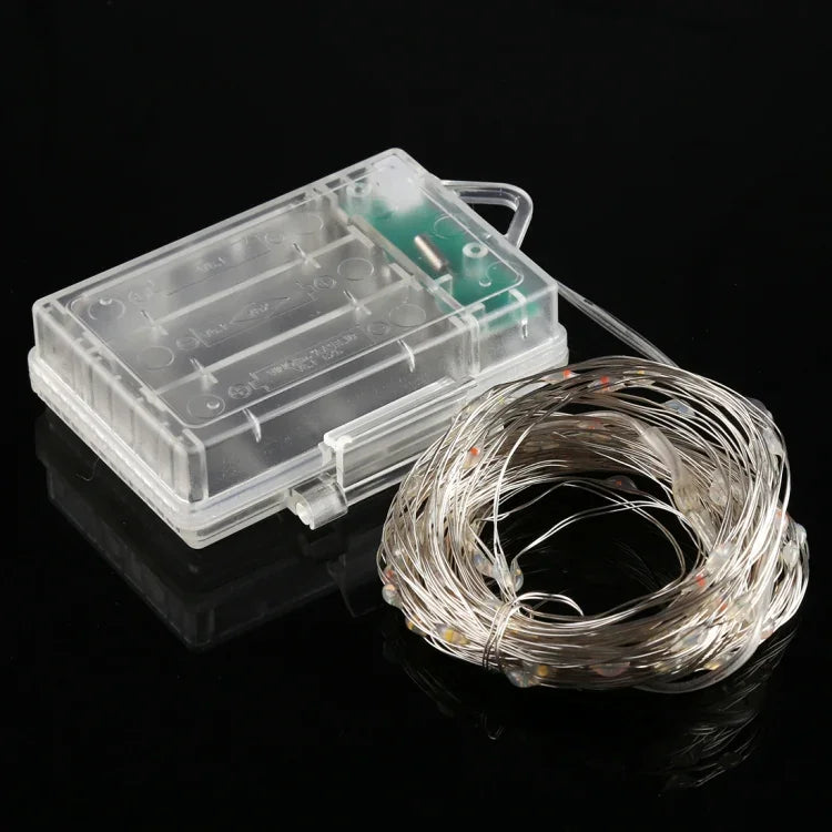 50顆LED 3節AA電池盒精靈燈裝飾燈，帶遙控器，直流5V，彩色燈/遙控器，白光燈/遙控器，暖白燈/遙控器