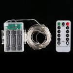 50顆LED 3節AA電池盒精靈燈裝飾燈，帶遙控器，直流5V，彩色燈/遙控器，白光燈/遙控器，暖白燈/遙控器