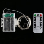 50顆LED 3節AA電池盒精靈燈裝飾燈，帶遙控器，直流5V，彩色燈/遙控器，白光燈/遙控器，暖白燈/遙控器