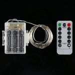 50顆LED 3節AA電池盒精靈燈裝飾燈，帶遙控器，直流5V，彩色燈/遙控器，白光燈/遙控器，暖白燈/遙控器