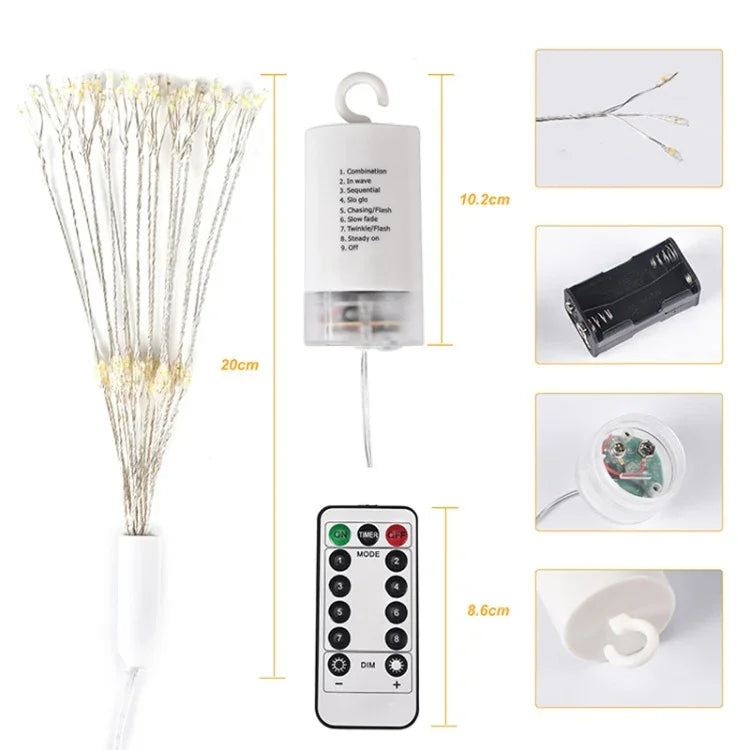 150顆LED電池盒LED裝飾燈，帶遙控器，30厘米彩色燈，30厘米白光燈，30厘米暖白燈