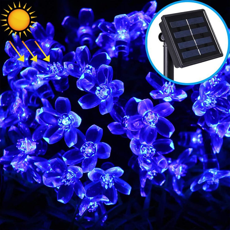 桃花形狀 50 顆 LED 戶外花園防水聖誕春節裝飾太陽能燈串