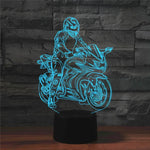 摩托車造型3D彩色LED視覺燈桌燈，充電觸控版，充電觸控版