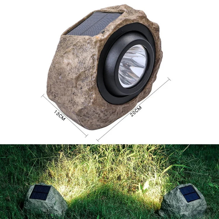太陽能模擬石頭聚光燈LED燈 IP65防水戶外花園草坪燈