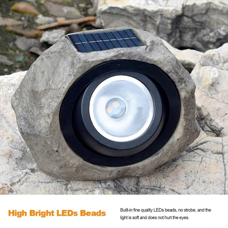 太陽能模擬石頭聚光燈LED燈 IP65防水戶外花園草坪燈