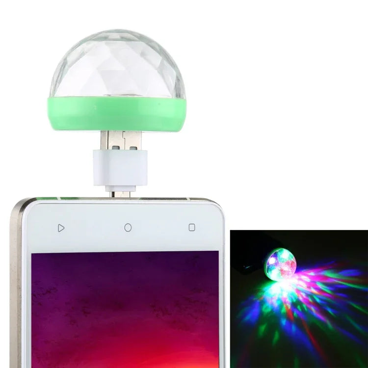 4W RGB USB LED水晶魔球舞台燈，帶Micro USB適配器