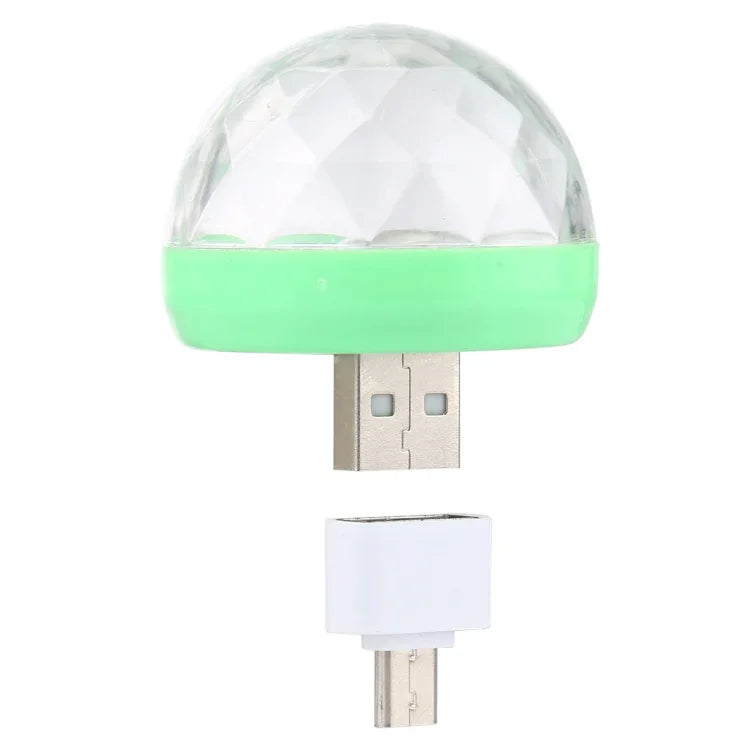 4W RGB USB LED水晶魔球舞台燈，帶Micro USB適配器