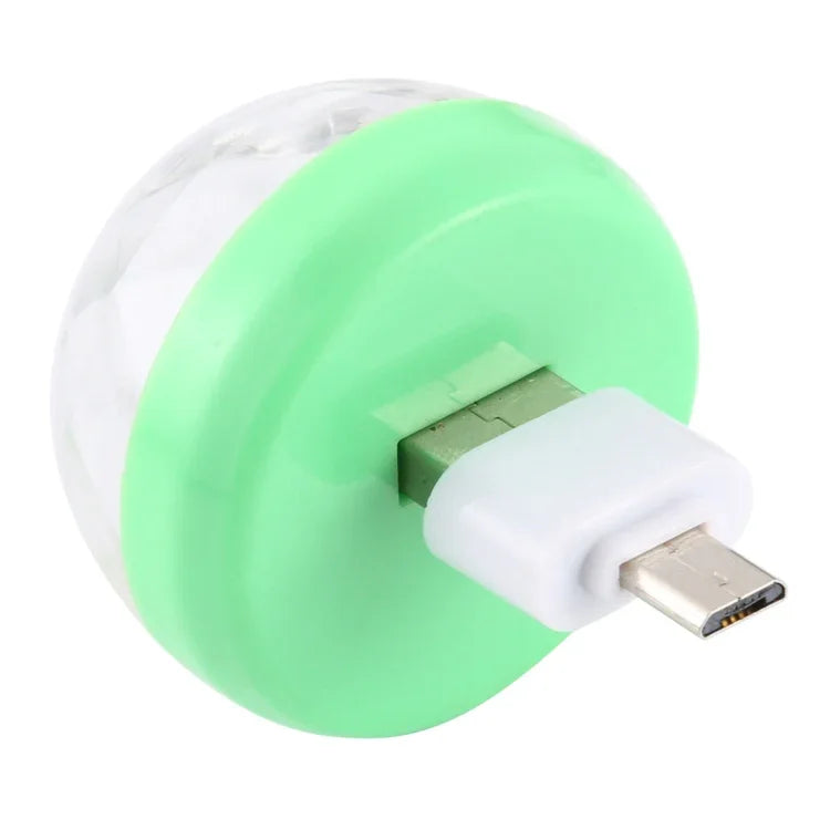 4W RGB USB LED水晶魔球舞台燈，帶Micro USB適配器