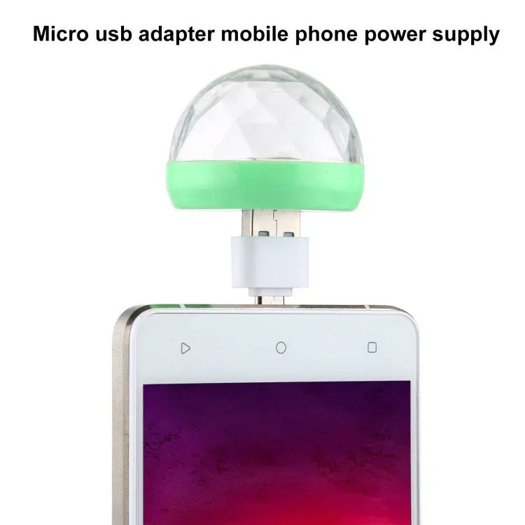 4W RGB USB LED水晶魔球舞台燈，帶Micro USB適配器