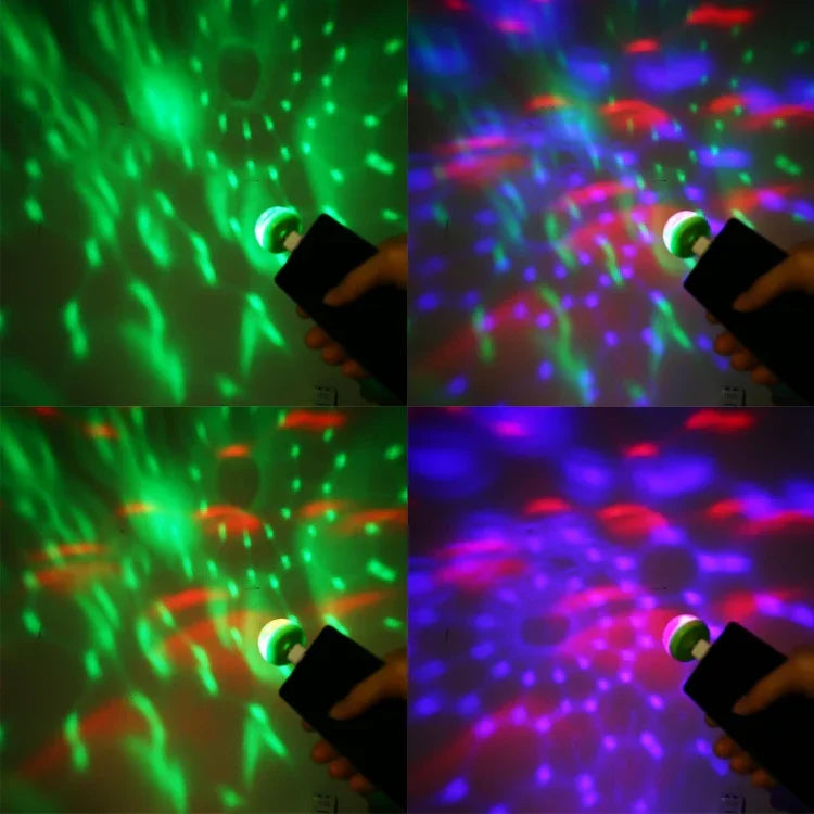 4W RGB USB LED水晶魔球舞台燈，帶Micro USB適配器