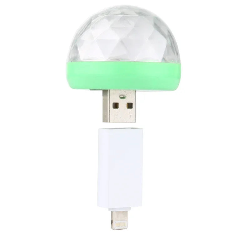 4W RGB USB LED水晶魔球舞台燈，帶8針適配器