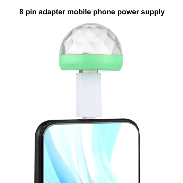 4W RGB USB LED水晶魔球舞台燈，帶8針適配器
