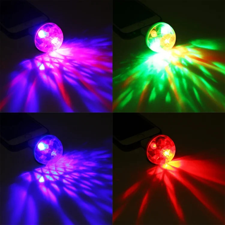 4W RGB USB LED水晶魔球舞台燈，帶8針適配器