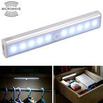 1.8W 10顆LED白光寬屏智能人體感應燈 LED走廊櫥櫃燈，電池版，1.8W 10顆LED白光（電池版）