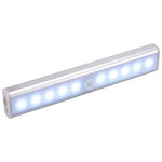 1.8W 10顆LED白光寬屏智能人體感應燈 LED走廊櫥櫃燈，電池版，1.8W 10顆LED白光（電池版）