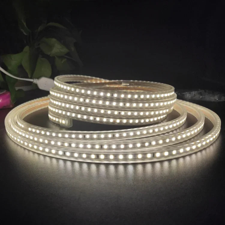 10米 SMD 2835 1200 LED 燈條，AC 220V-240V，歐規插頭，10米