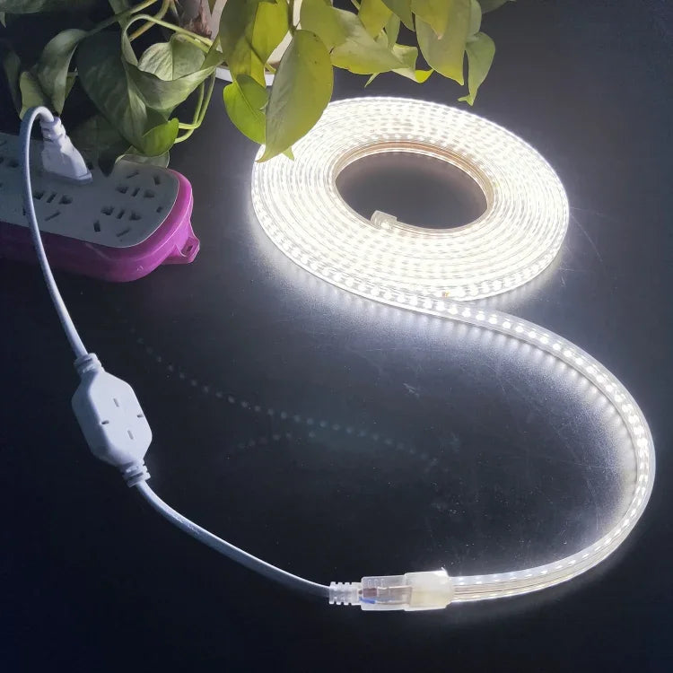 10米 SMD 2835 1200 LED 燈條，AC 220V-240V，歐規插頭，10米