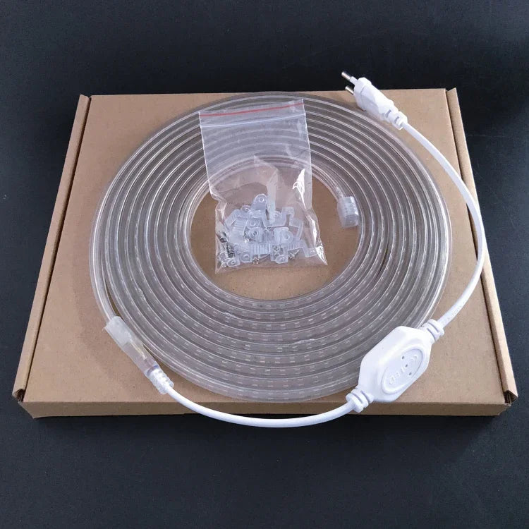 10米 SMD 2835 1200 LED 燈條，AC 220V-240V，歐規插頭，10米